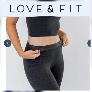NWT Love & Fit Dark Gray Leggings Size Large